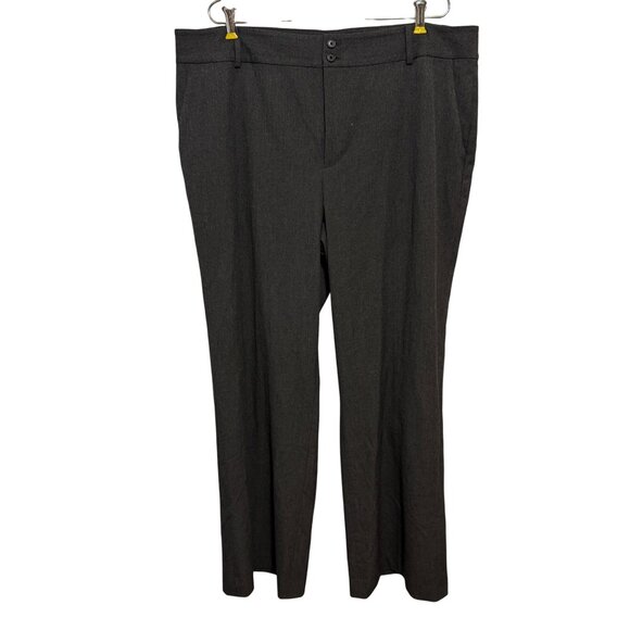 NWT Lauren Ralph Lauren Womens Mid-Rise Charcoal Gray Trousers Size 18 - Picture 1 of 7